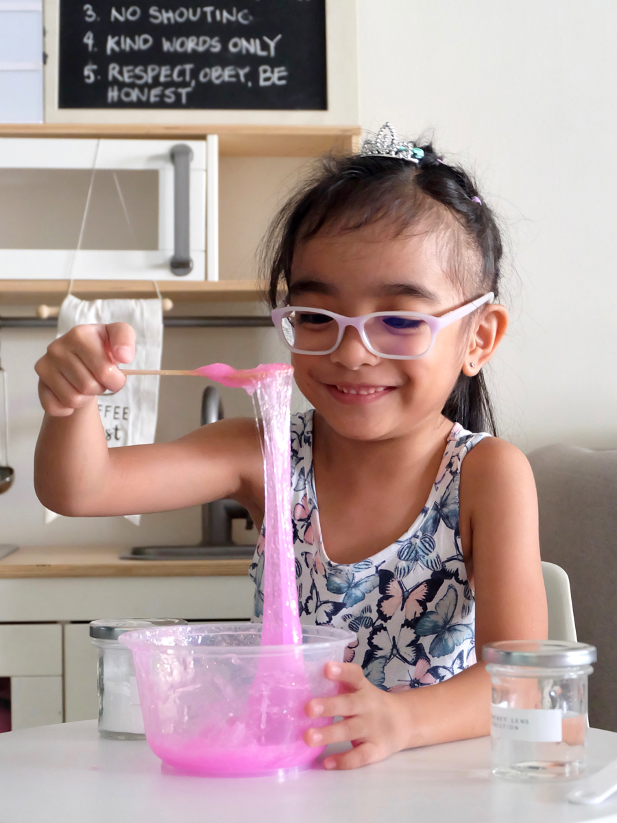 Mess-Free Glitter Slime with only 3 Ingredients