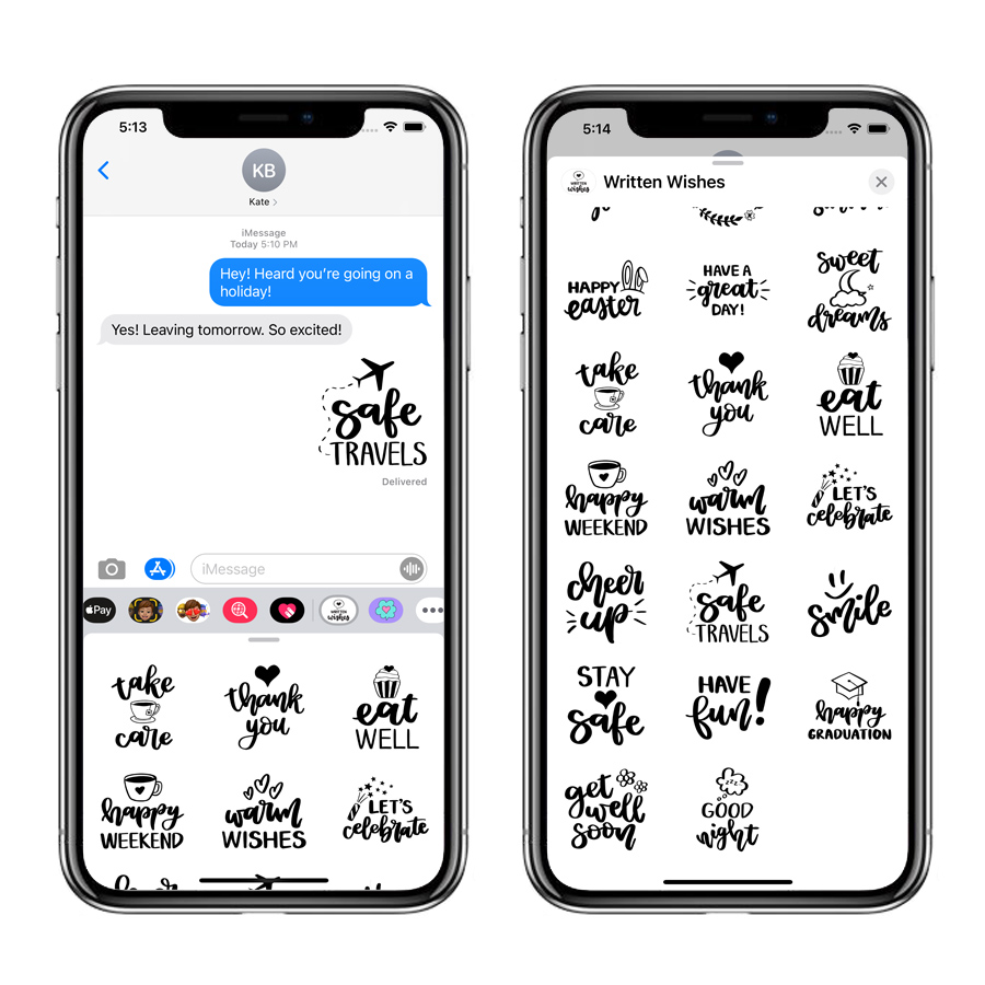 Written Wishes: Version 1.1 iMessage Sticker Pack